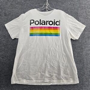 Polaroid Rainbow Logo T-Shirt XL White Made Engine Global LLC